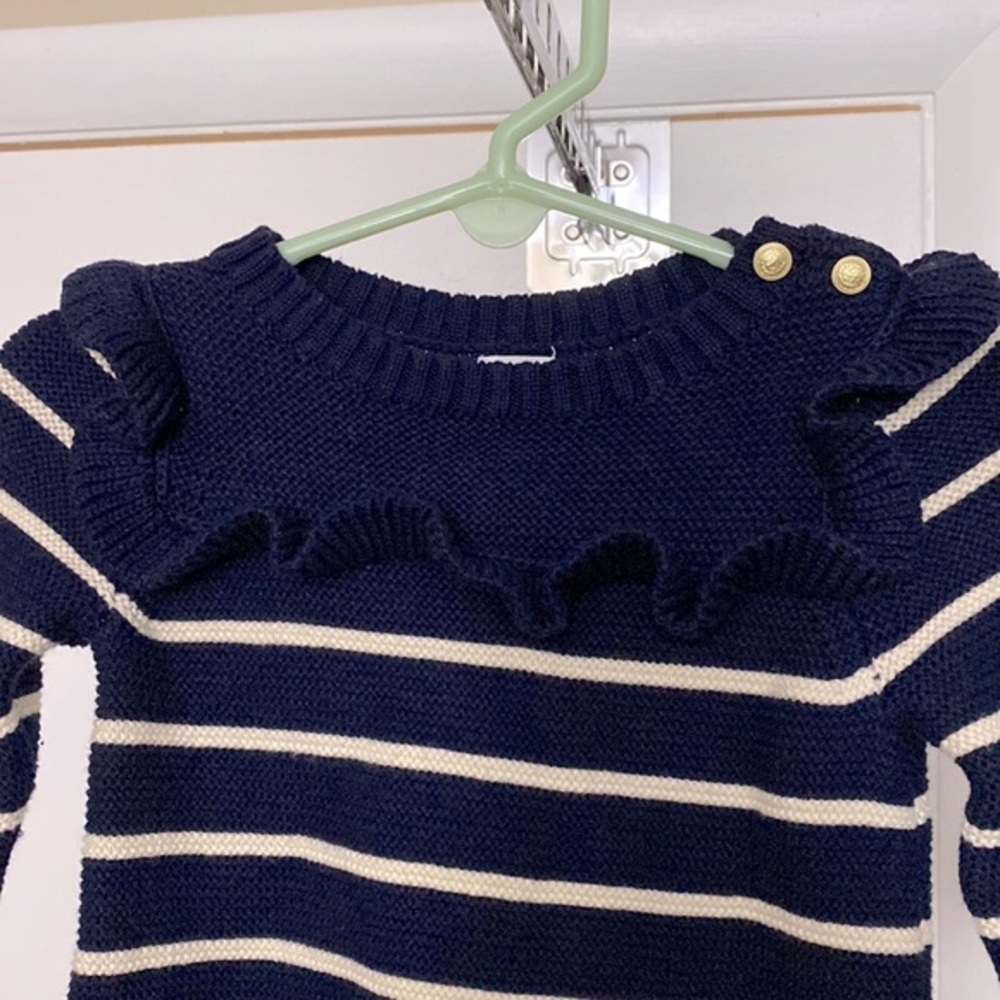 Baby Gap Cotton Sweater Navy White Dress Size 3-6M - Picture 8 of 8